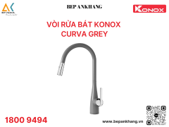 Vòi rửa bát Konox dây rút Curva Grey